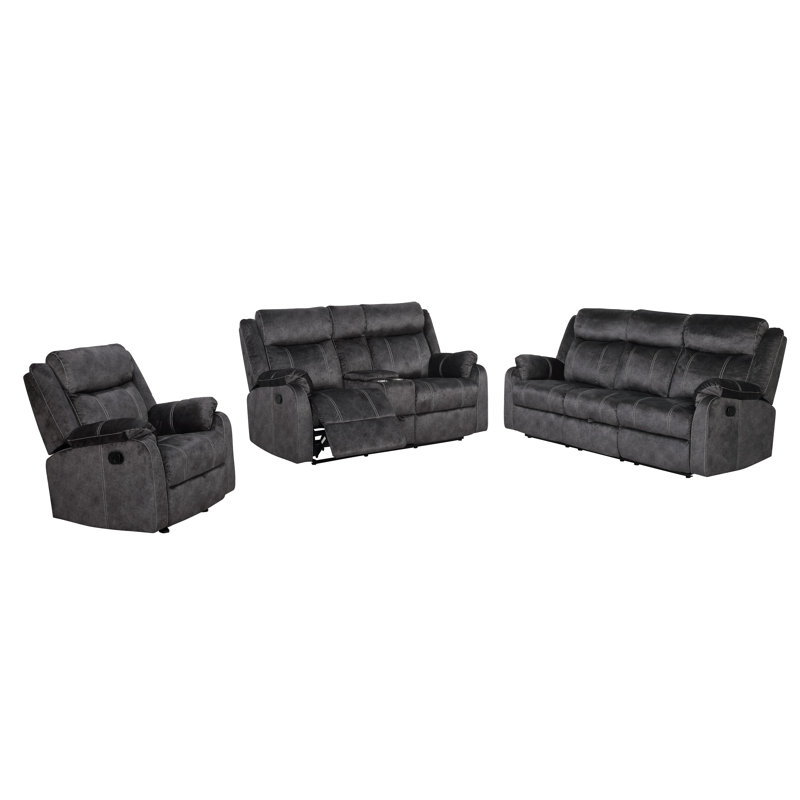 Lark Manor Affleck 3 Piece Reclining Configurable Living Room Set